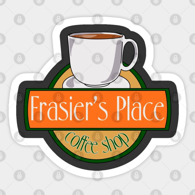 Frasier's Place - Coffee Shop Sticker by Fun Funky Designs